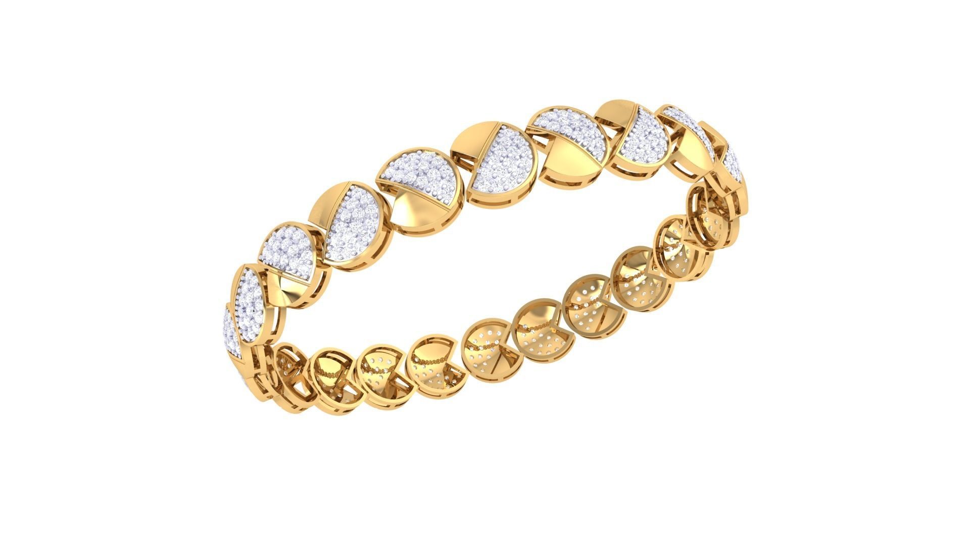 Solid Diamond Women Bracelets 3dm renders  3D print model_4
