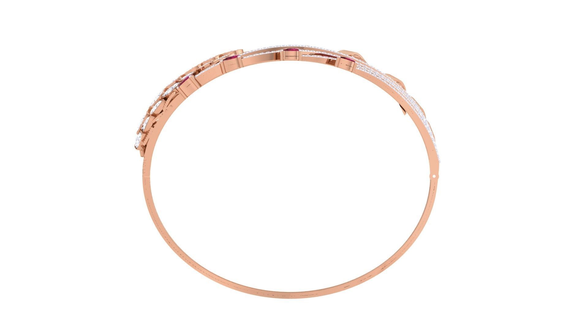 Cross Ribbon Wire Flower Mesh Solid Diamond Women Bracelets 3dm 3D print model_11