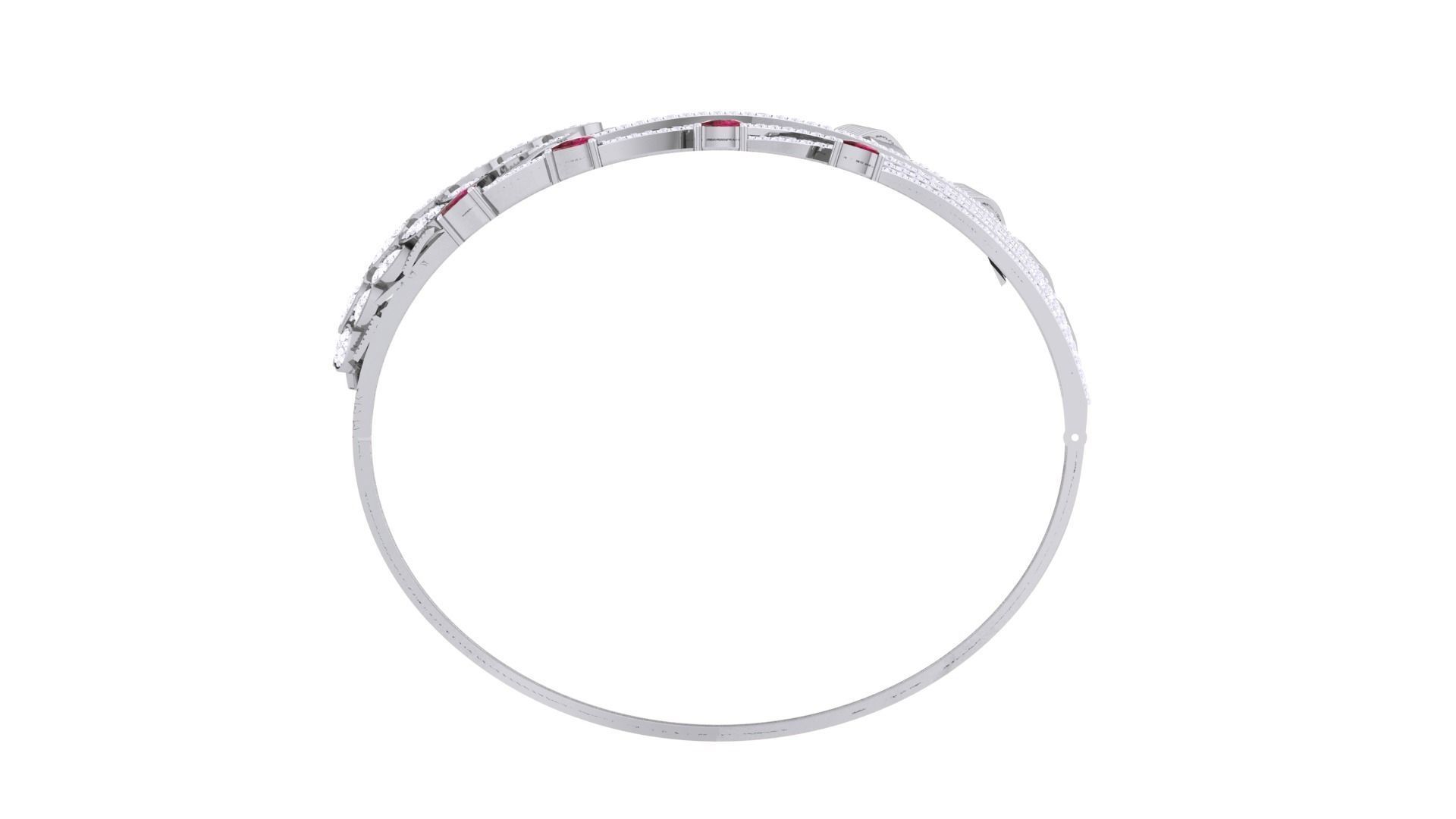 Cross Ribbon Wire Flower Mesh Solid Diamond Women Bracelets 3dm 3D print model_10