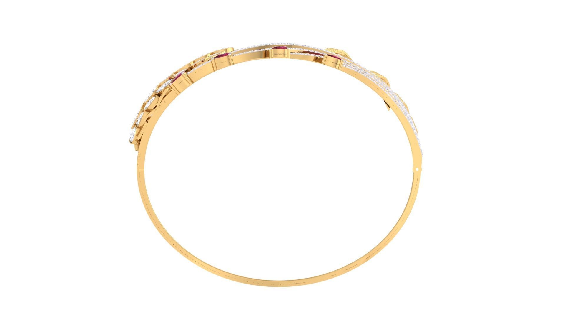 Cross Ribbon Wire Flower Mesh Solid Diamond Women Bracelets 3dm 3D print model_9