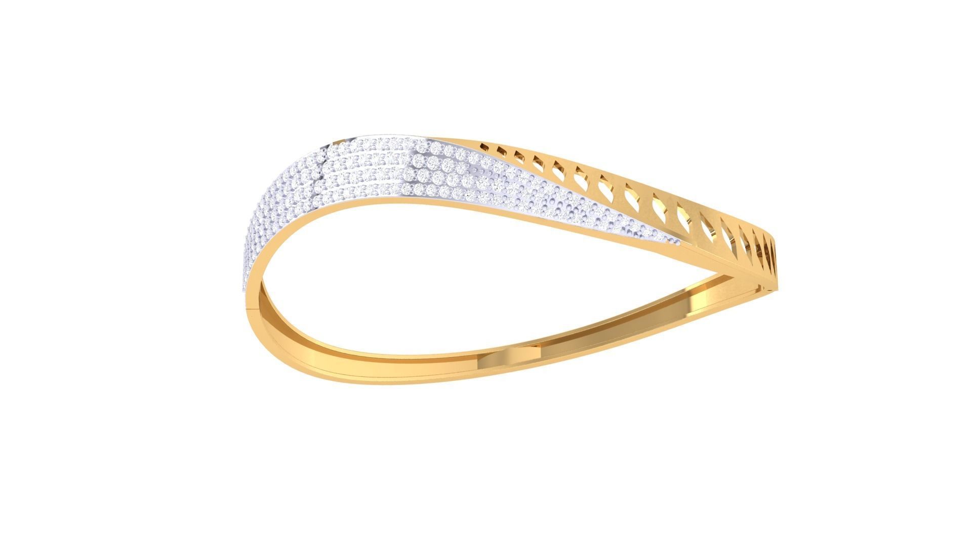 Twisted Solid Diamond Women Bracelets 3dm renders  3D print model_6