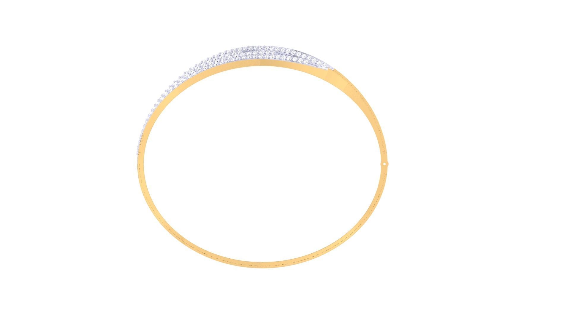 Twisted Solid Diamond Women Bracelets 3dm renders  3D print model_9