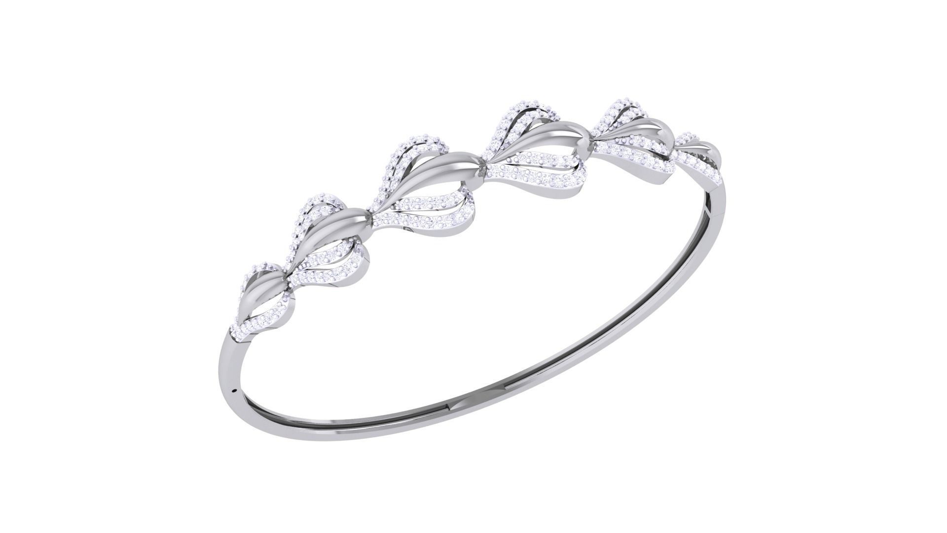 Women Light wt Diamond Bracelet 3dm renders 3D print model_4