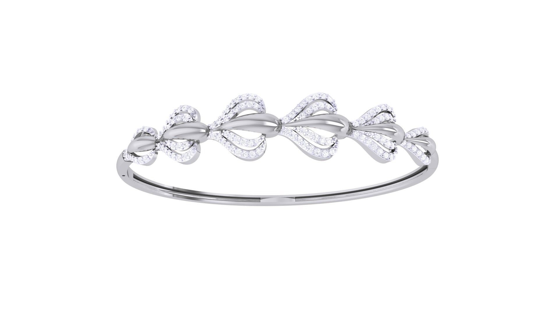 Women Light wt Diamond Bracelet 3dm renders 3D print model_7