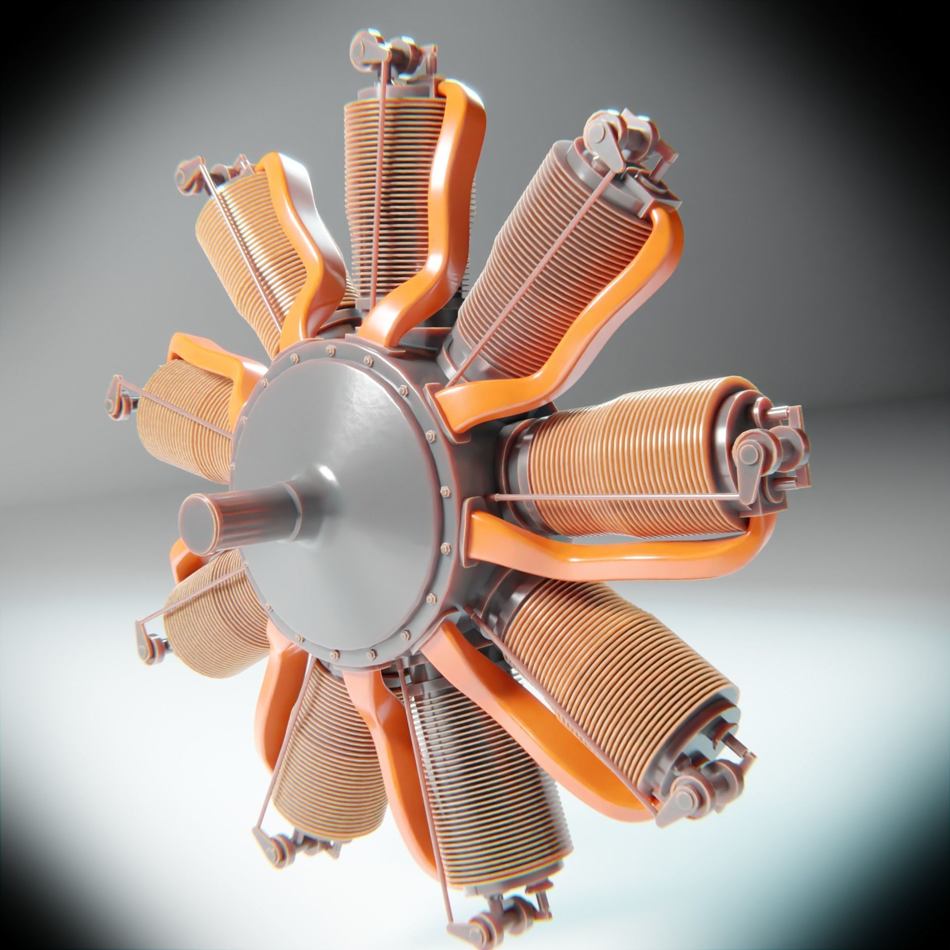 LeRhone Engine 3D model_10