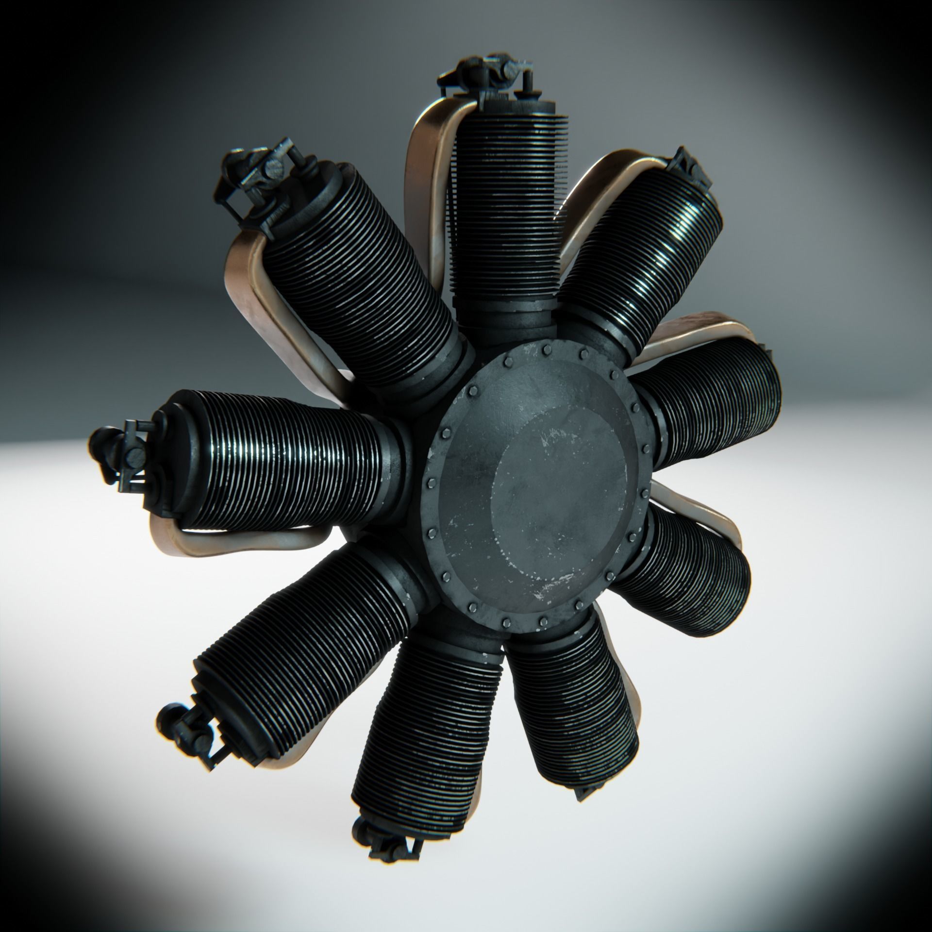 LeRhone Engine 3D model_4