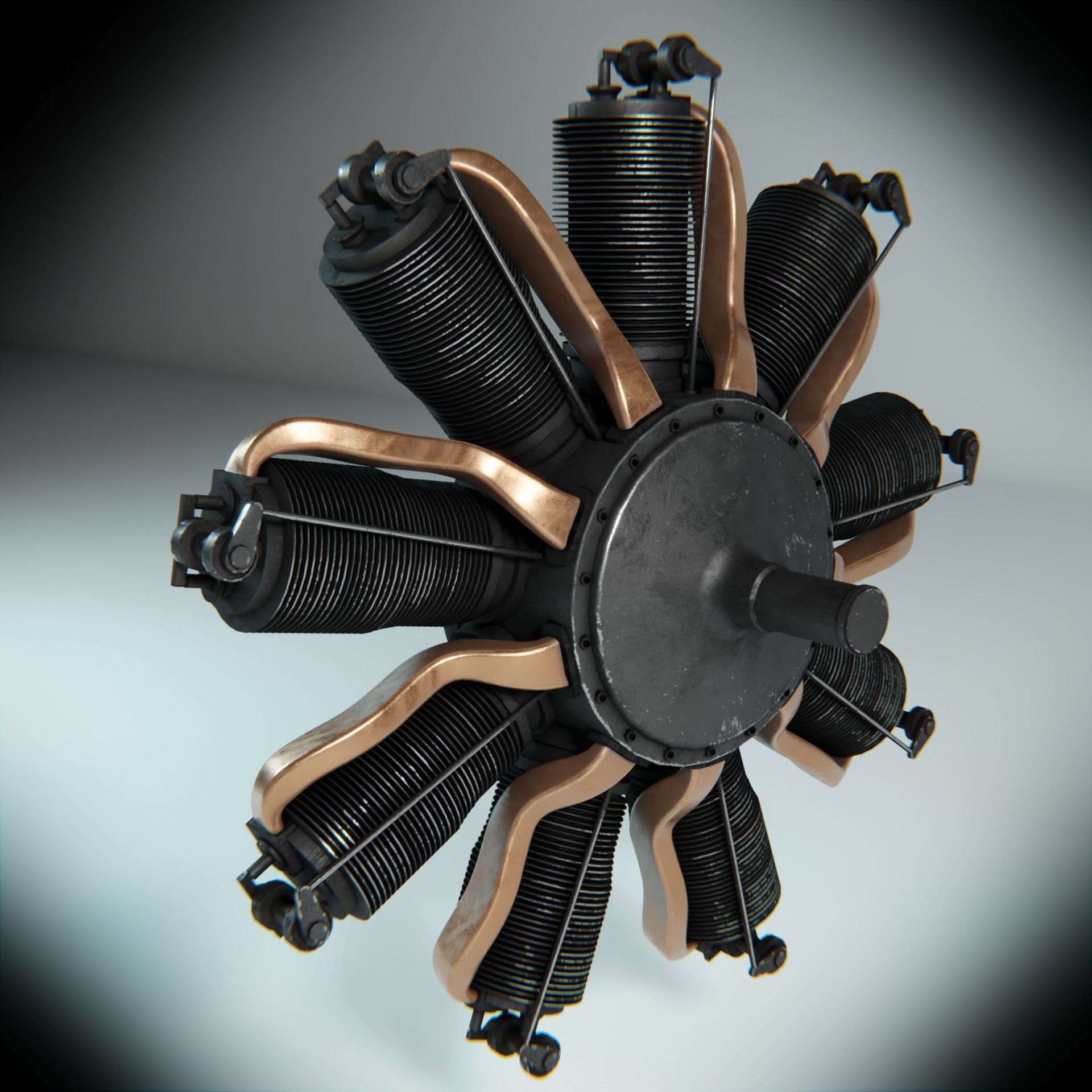 LeRhone Engine 3D model_2