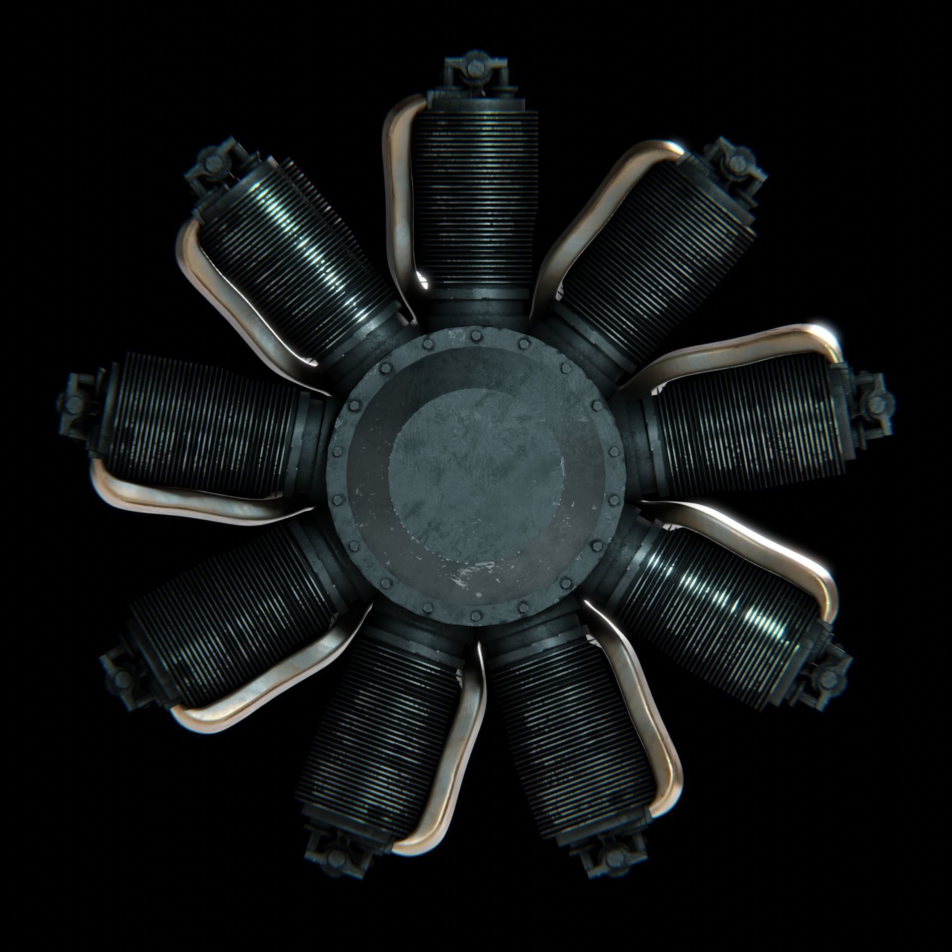 LeRhone Engine 3D model_1