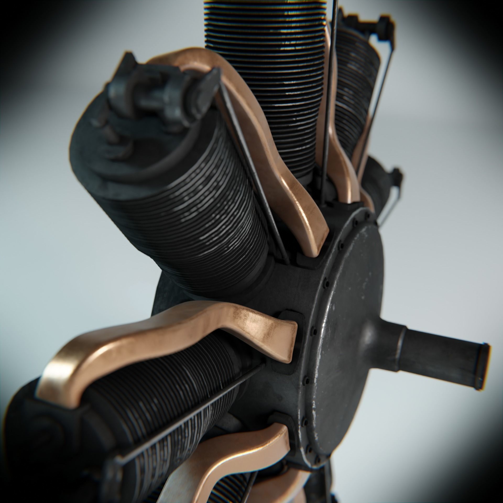 LeRhone Engine 3D model_6