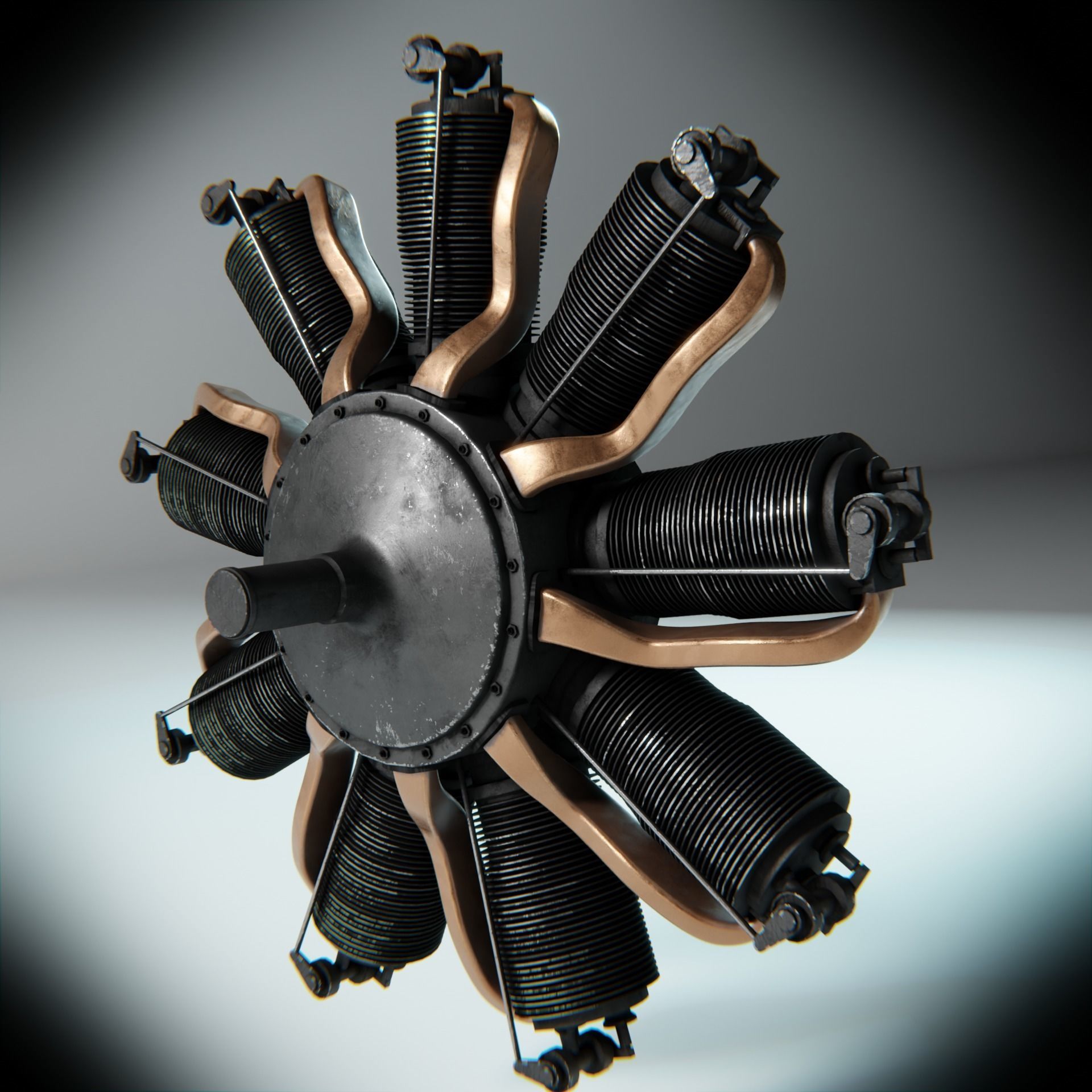 LeRhone Engine 3D model_3