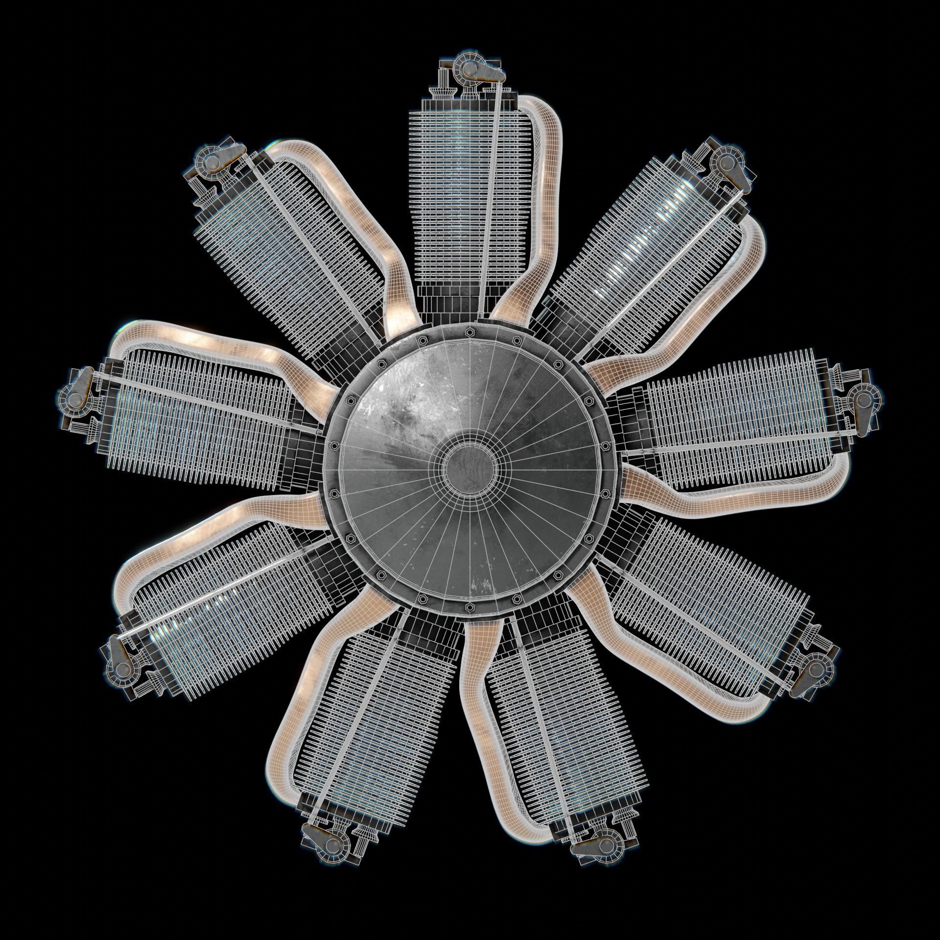 LeRhone Engine 3D model_20