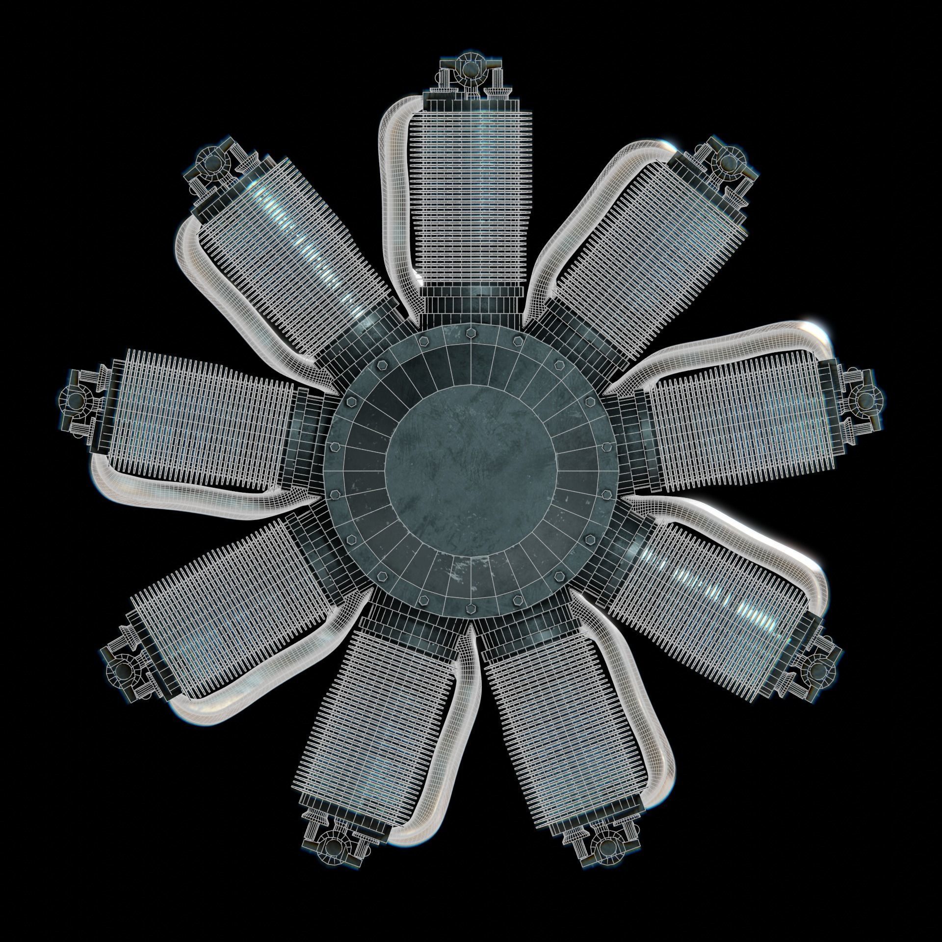 LeRhone Engine 3D model_21