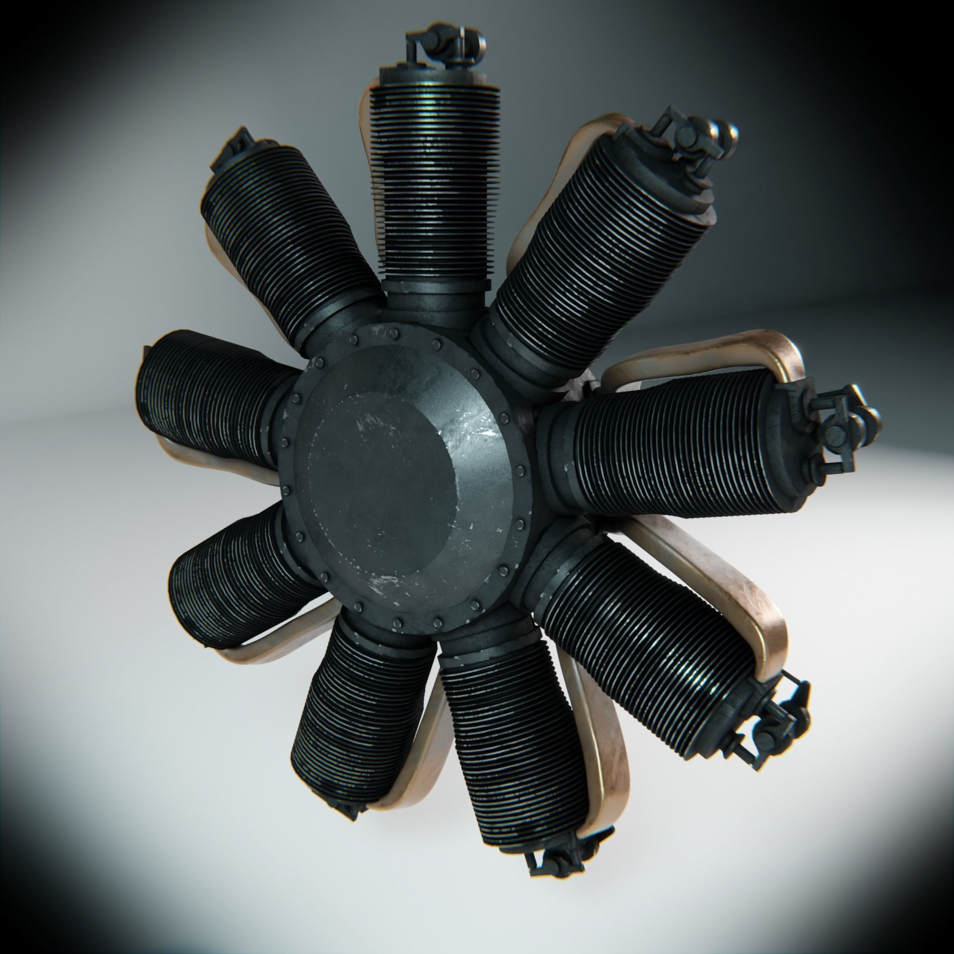 LeRhone Engine 3D model_5