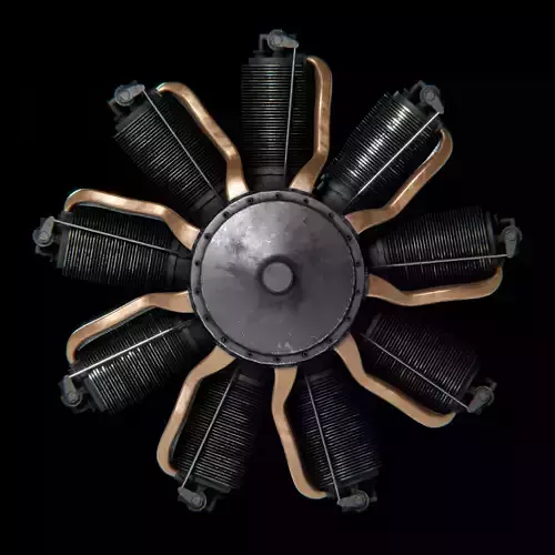 LeRhone Engine 3D model