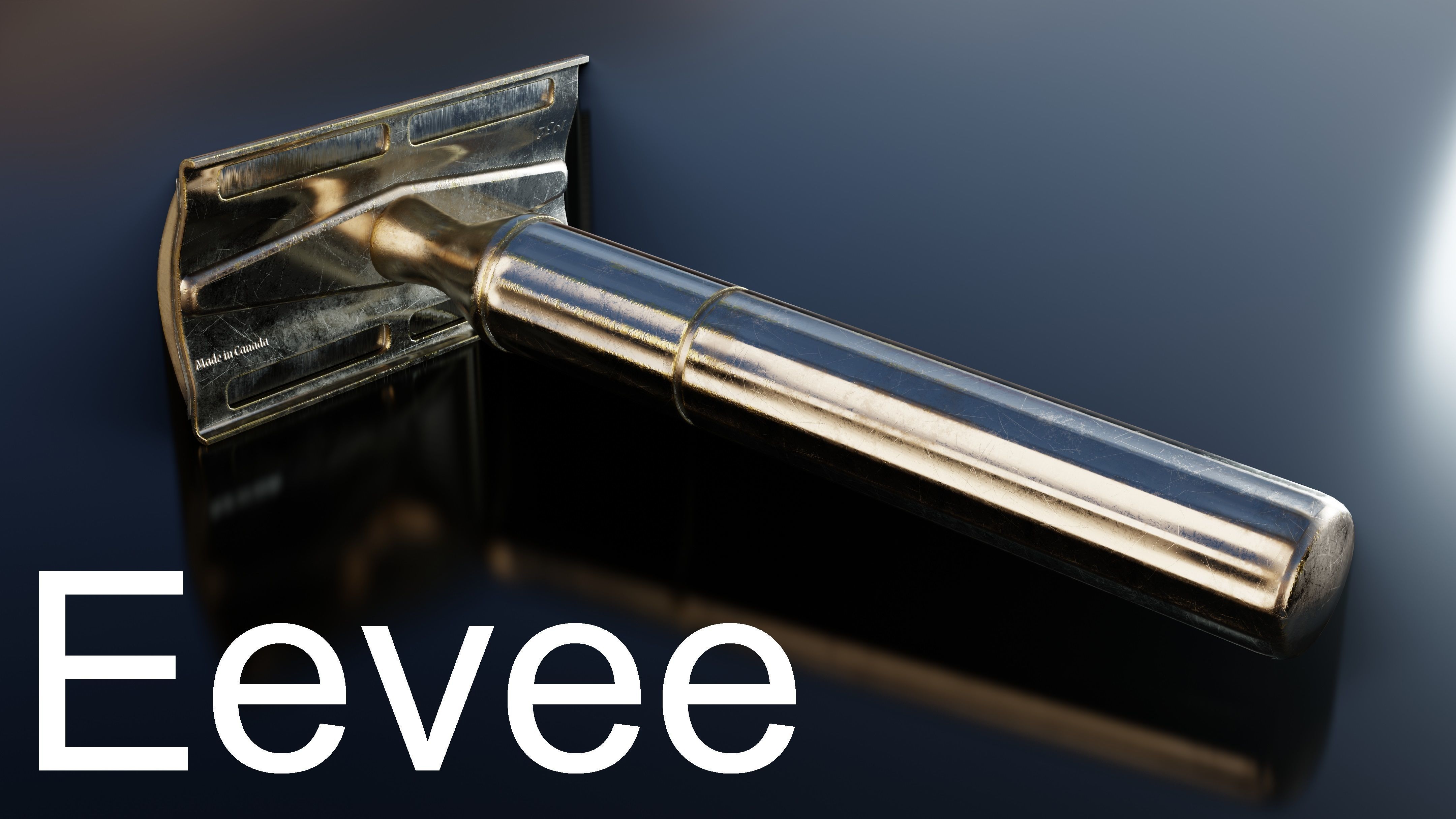 Vintage Gillette Tech Safety Razor 4K Low-poly 3D model_5