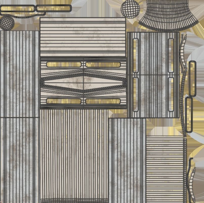 Vintage Gillette Tech Safety Razor 4K Low-poly 3D model_8