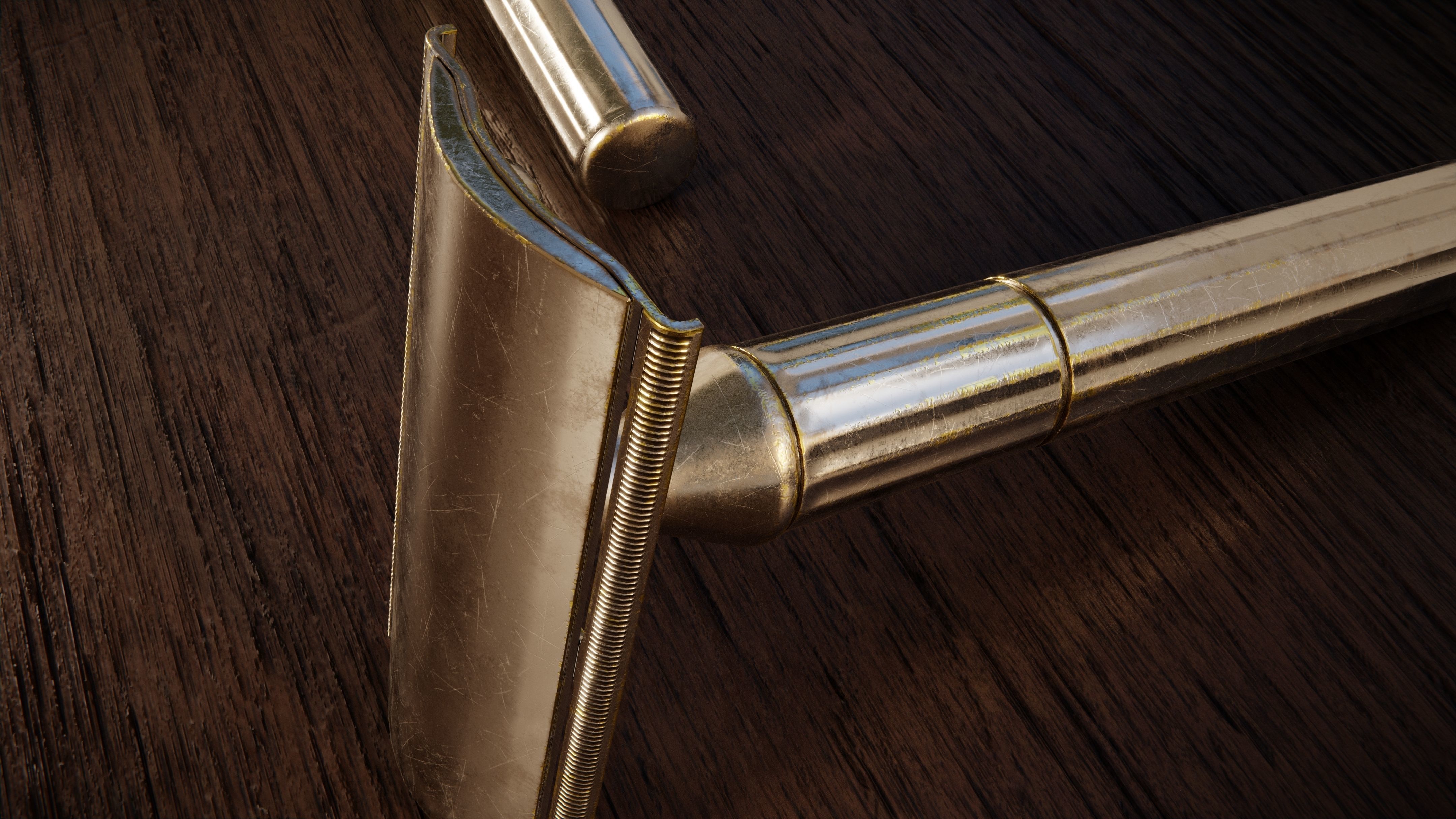 Vintage Gillette Tech Safety Razor 4K Low-poly 3D model_3