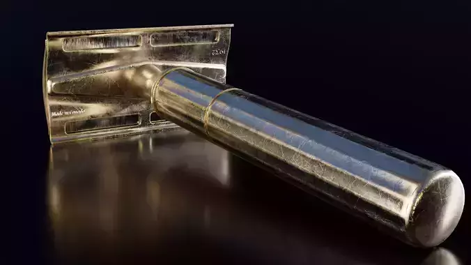 Vintage Gillette Tech Safety Razor 4K Low-poly 3D model