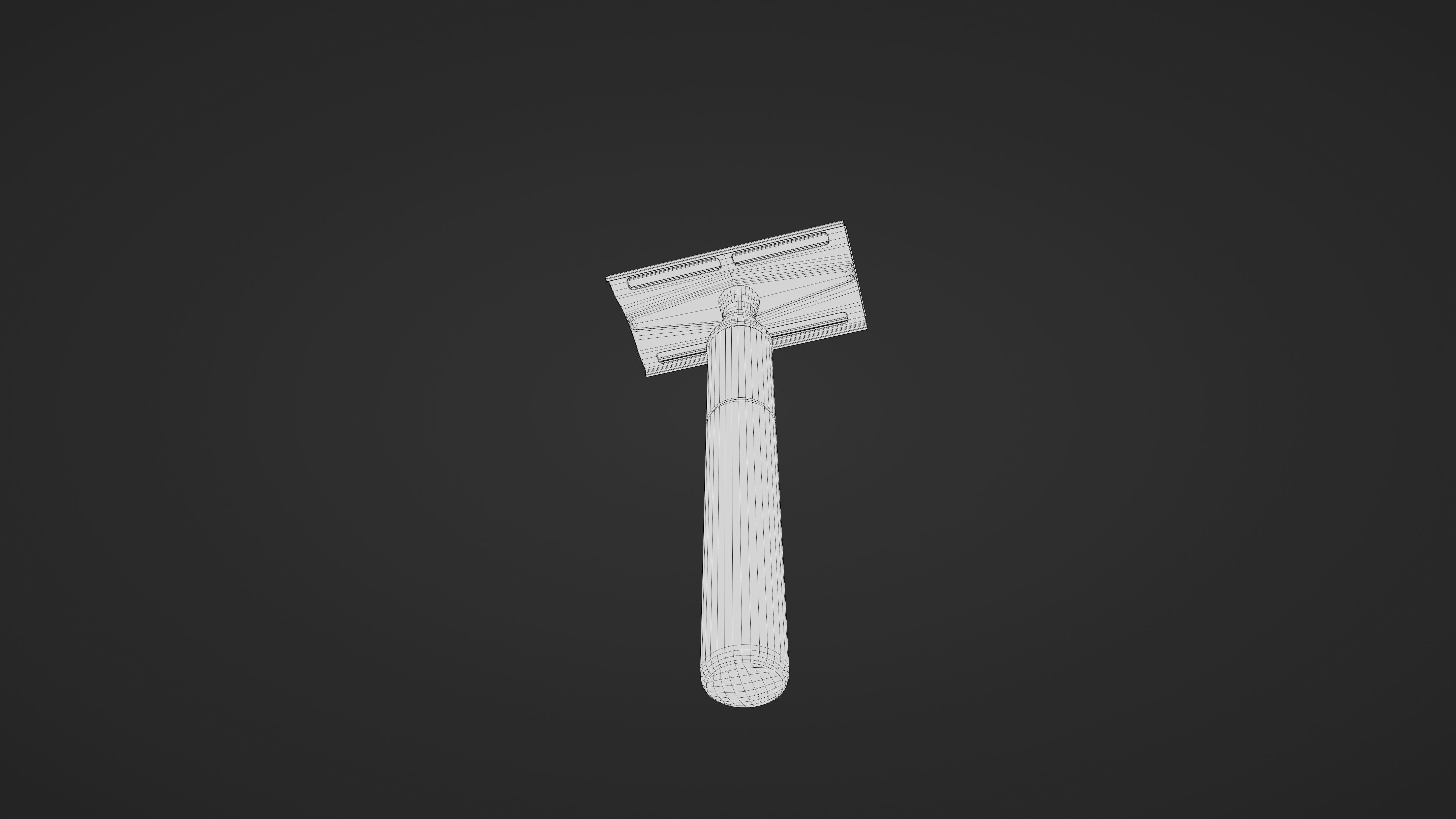 Vintage Gillette Tech Safety Razor 4K Low-poly 3D model_7