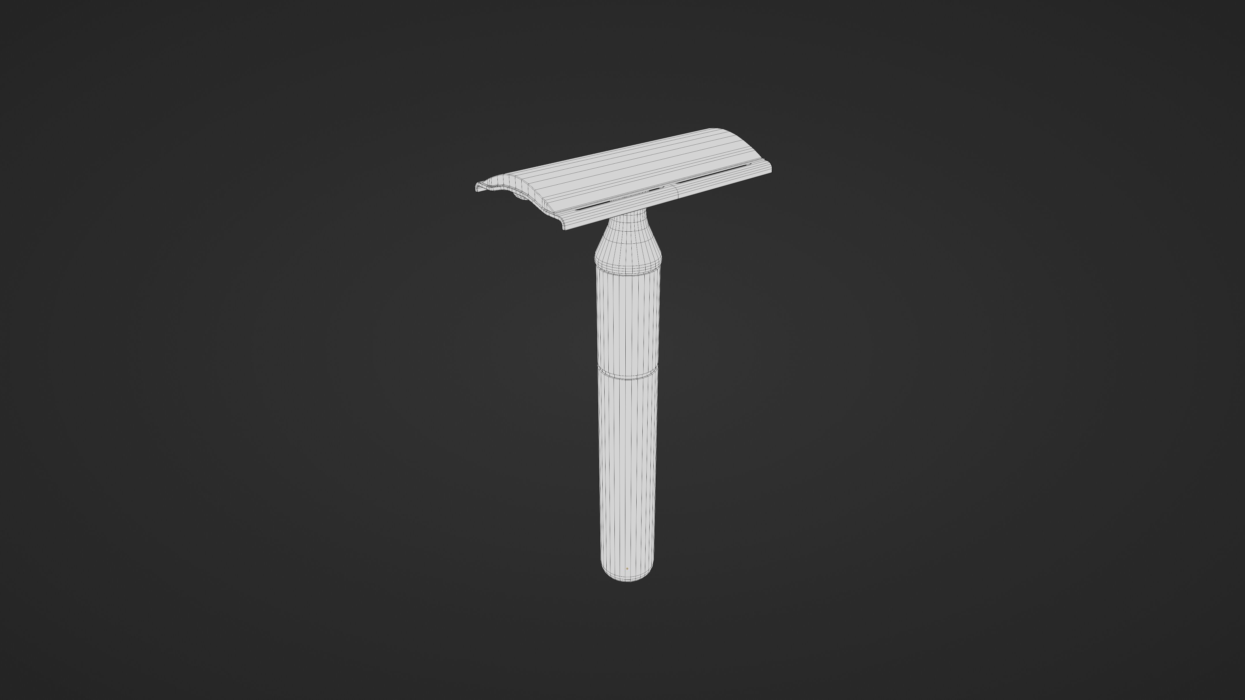 Vintage Gillette Tech Safety Razor 4K Low-poly 3D model_6