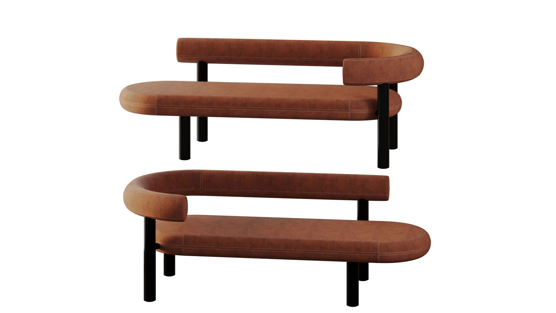 Chaise Longue Wool Tom Dixon Left And Right 3D model_3