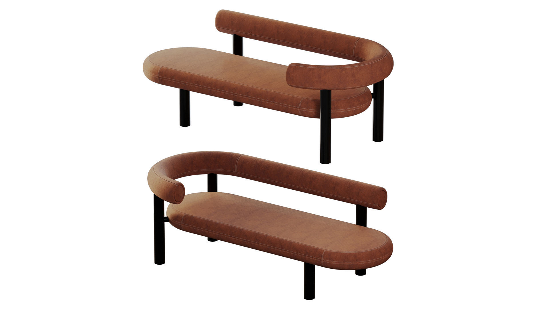 Chaise Longue Wool Tom Dixon Left And Right 3D model_5