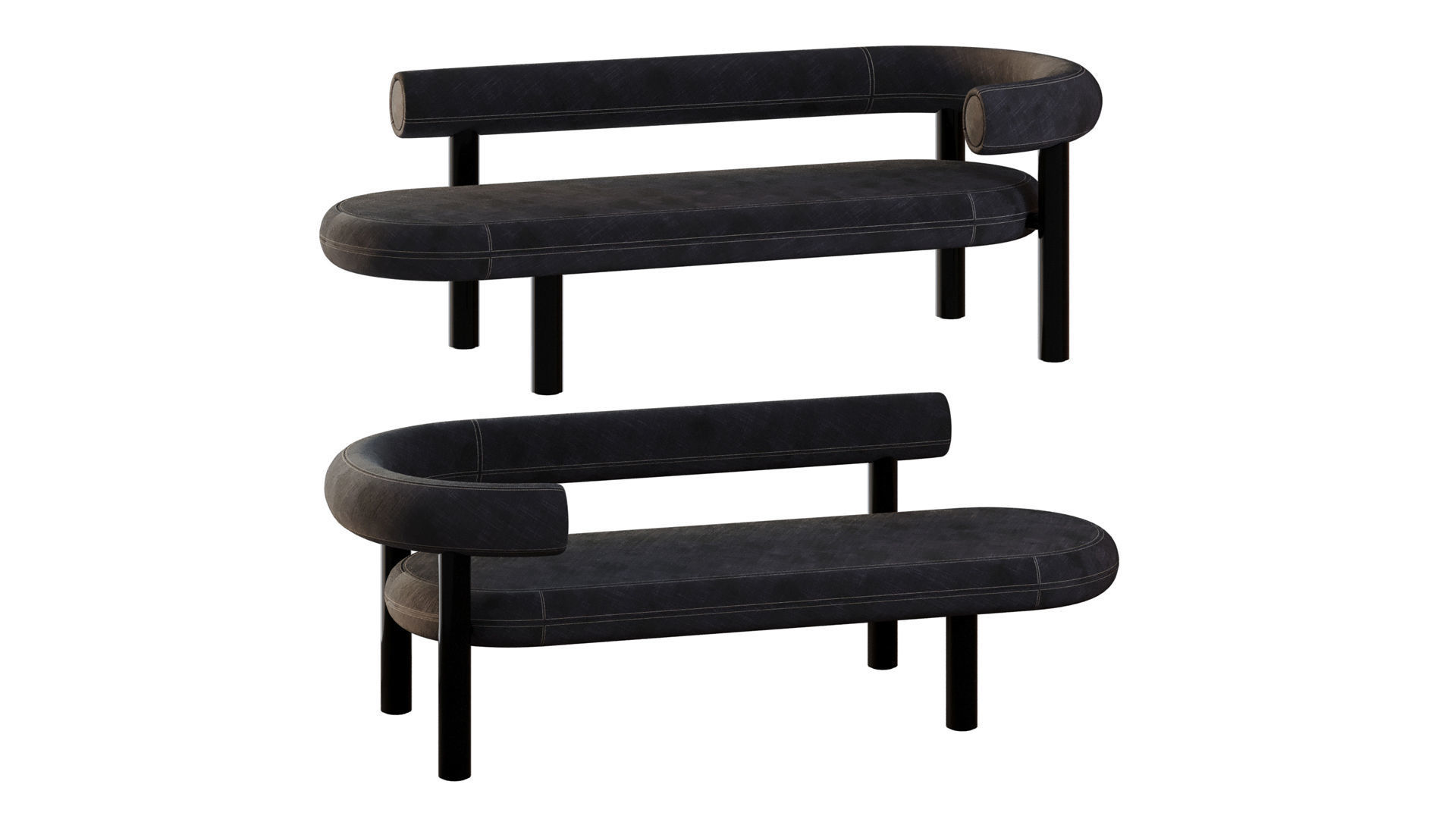 Chaise Longue Wool Tom Dixon Left And Right 3D model_1