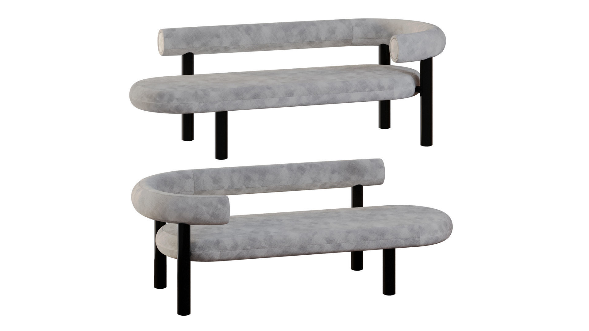 Chaise Longue Wool Tom Dixon Left And Right 3D model_2