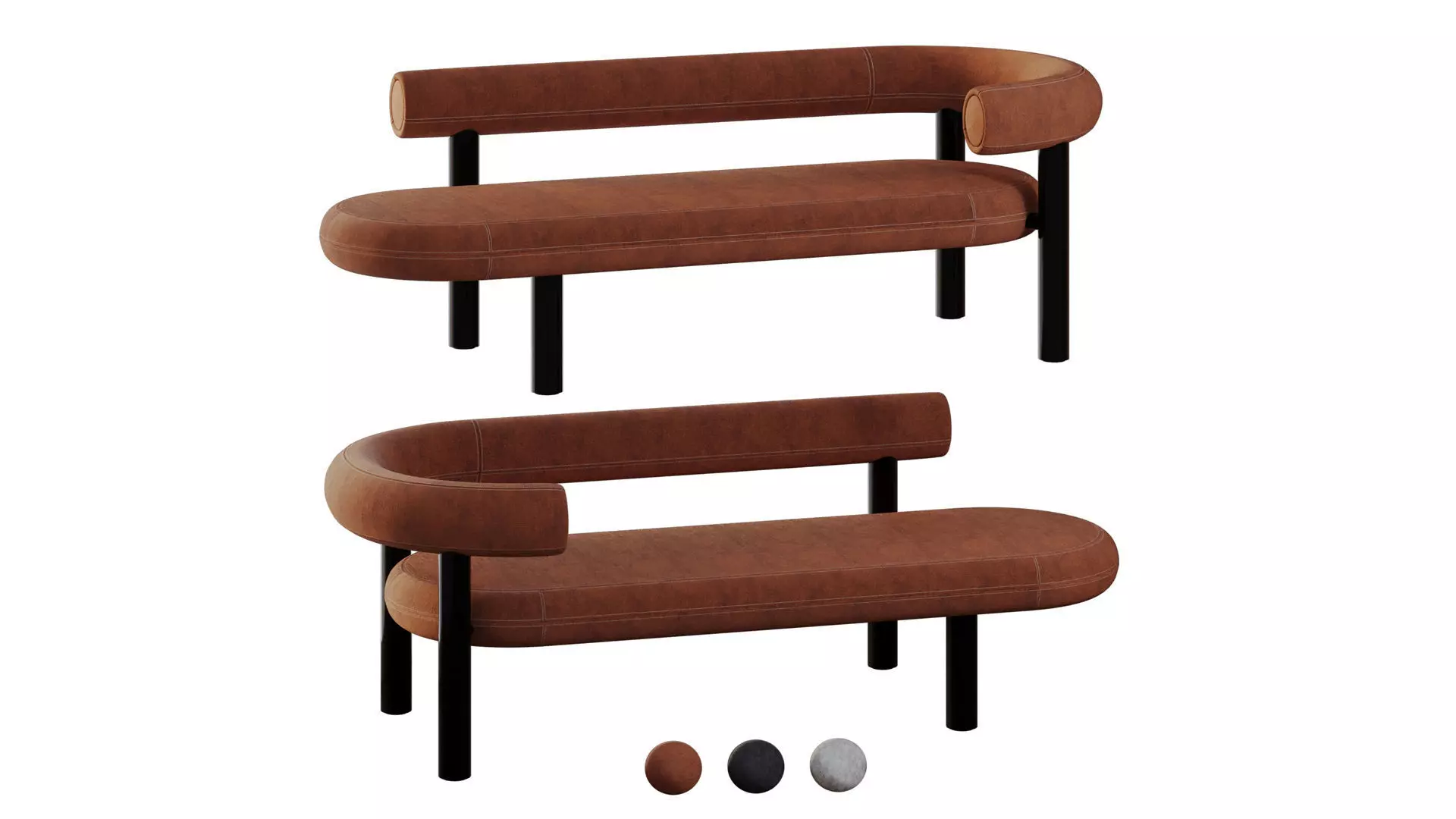 Chaise Longue Wool Tom Dixon Left And Right 3D model_0