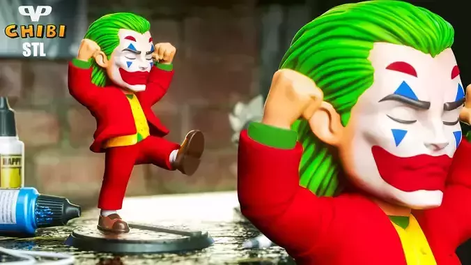 Joker STL for 3D Printing ChibiSTL 3DXM