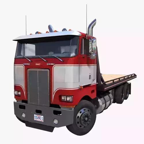 Peterbilt 362 flatbed truck Low-poly 3D model