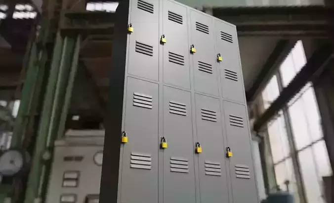 Steel Cabinet for Locker Room - Armario de lata - Vestiario Low-poly 3D model