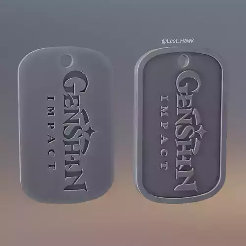 Genshin Impact dogtag keychain