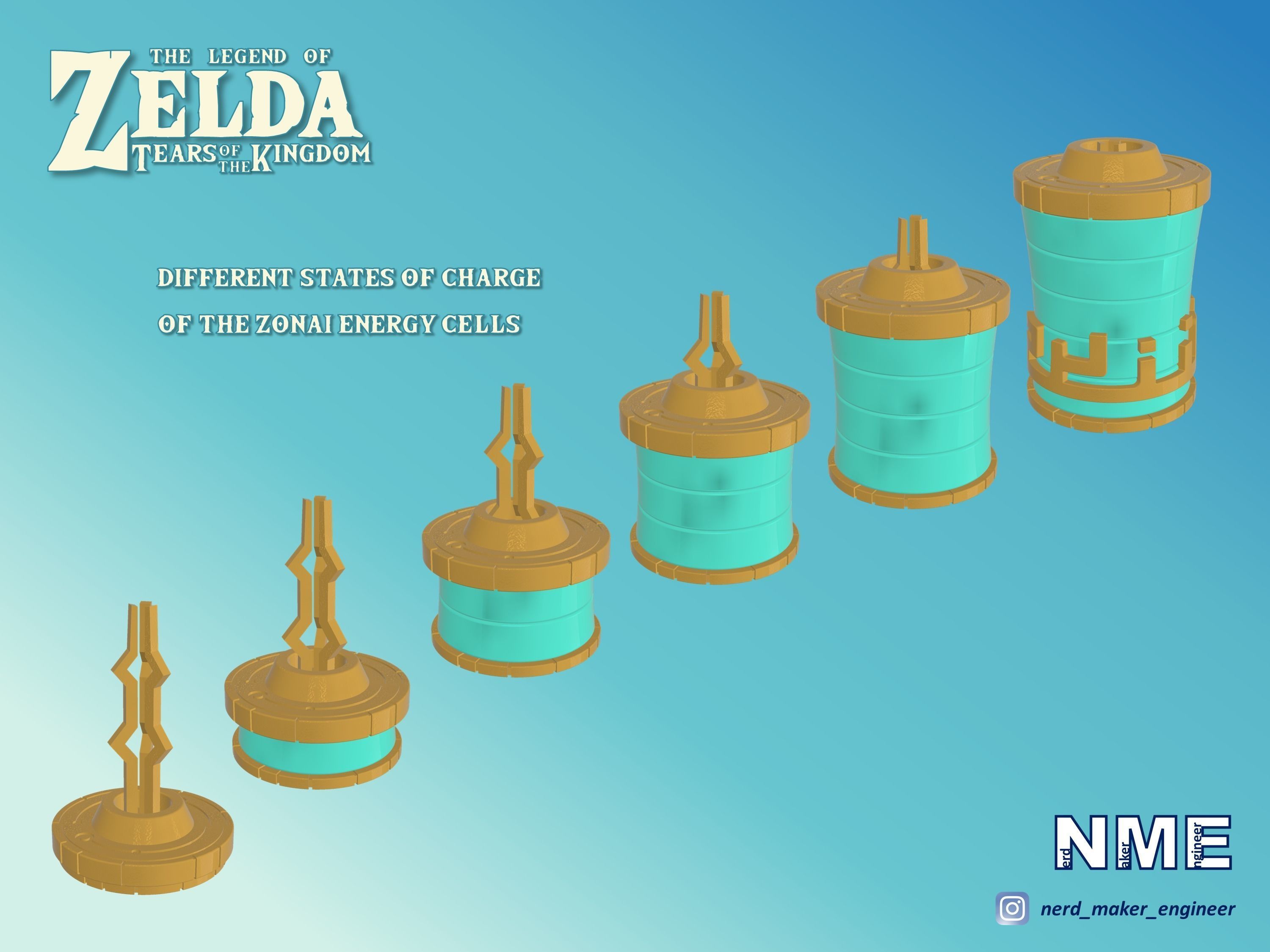 Zonai Energy Cell Holster - Zelda Tears of the Kingdom - 3D print model_7