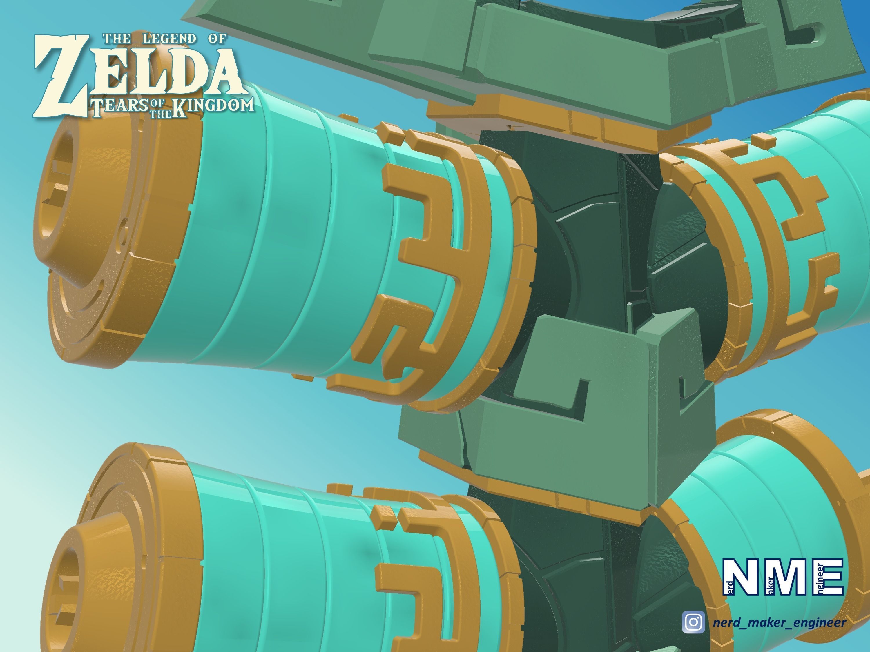 Zonai Energy Cell Holster - Zelda Tears of the Kingdom - 3D print model_5