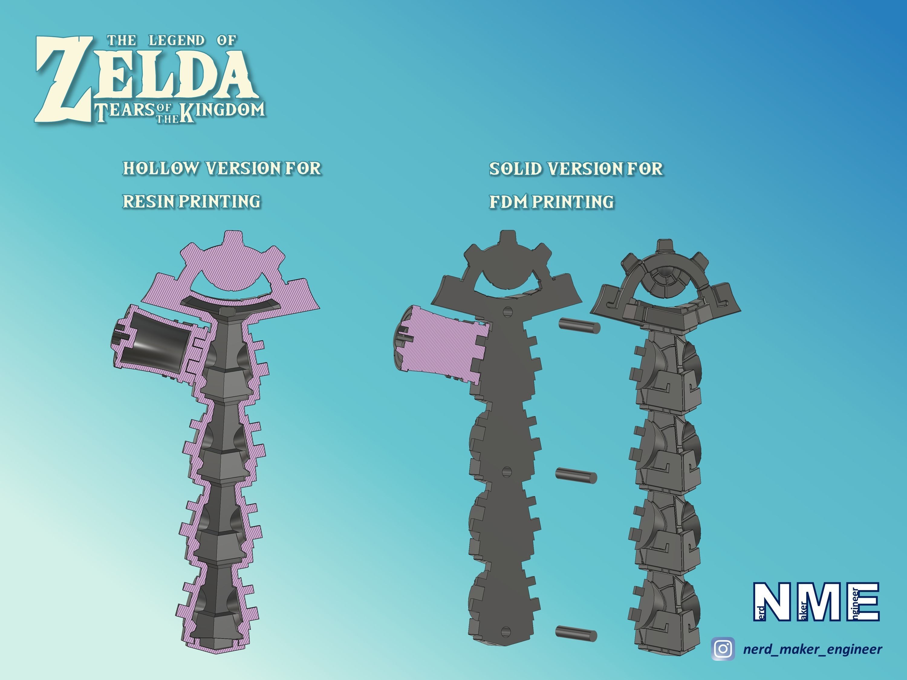 Zonai Energy Cell Holster - Zelda Tears of the Kingdom - 3D print model_8