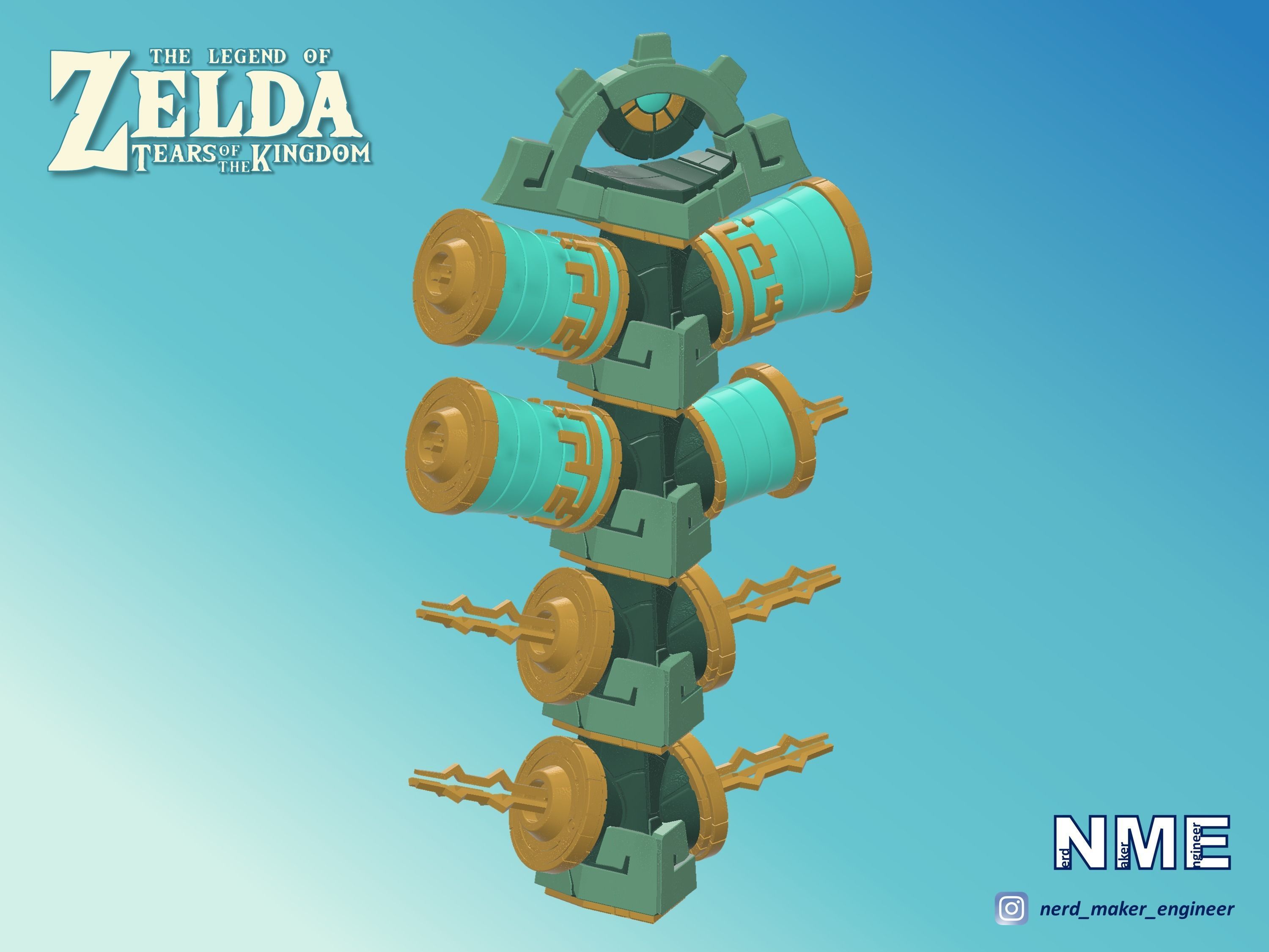 Zonai Energy Cell Holster - Zelda Tears of the Kingdom - 3D print model_2