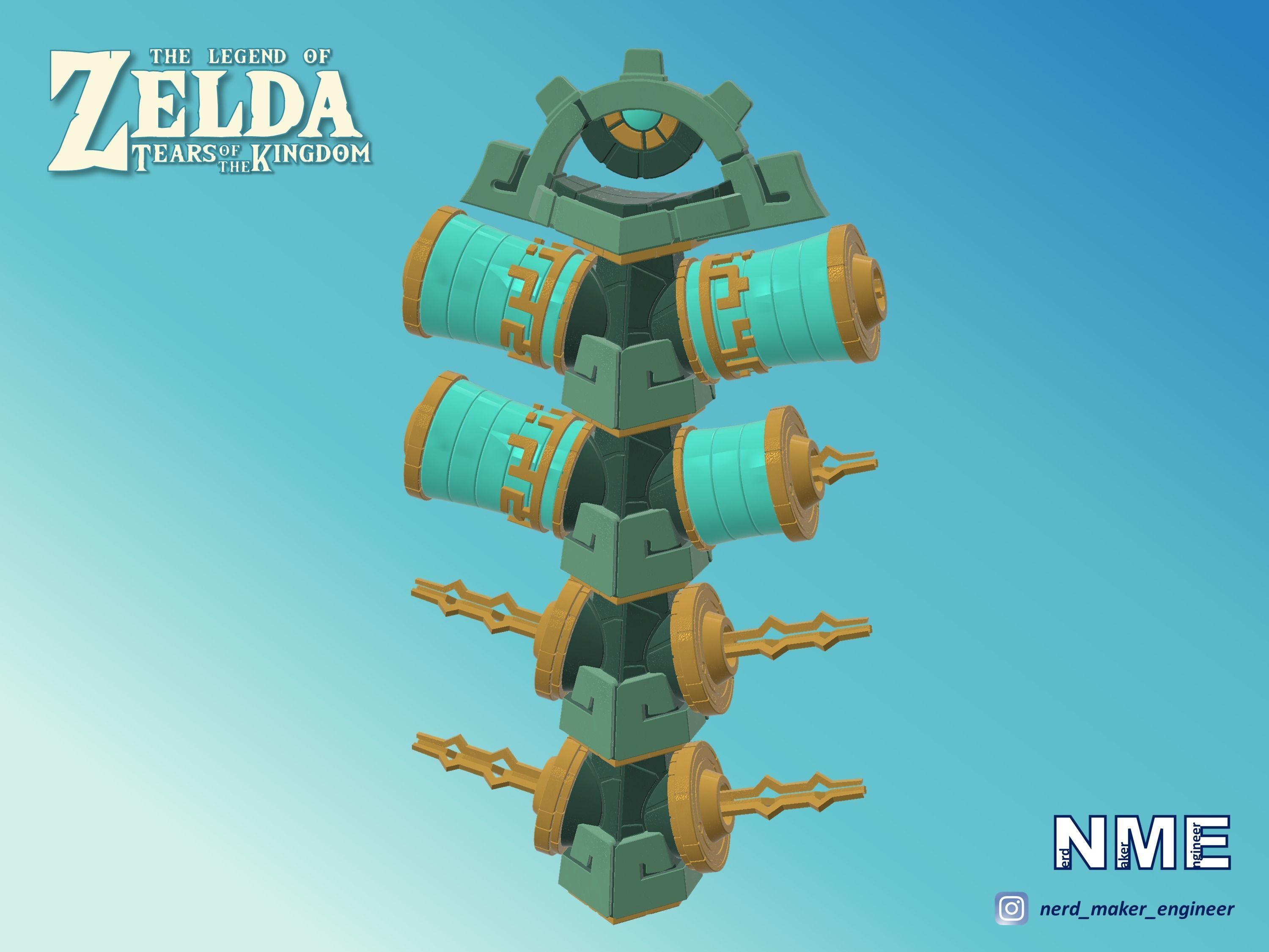 Zonai Energy Cell Holster - Zelda Tears of the Kingdom - 3D print model_3
