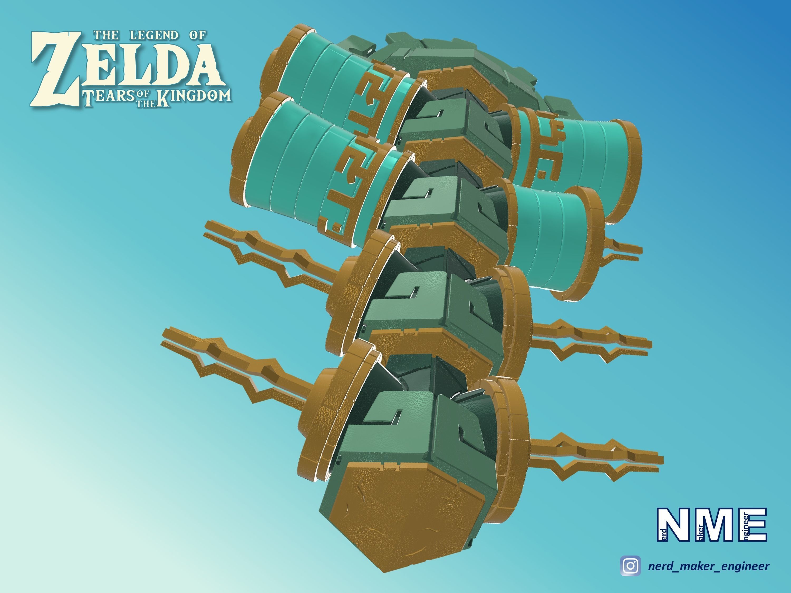 Zonai Energy Cell Holster - Zelda Tears of the Kingdom - 3D print model_1