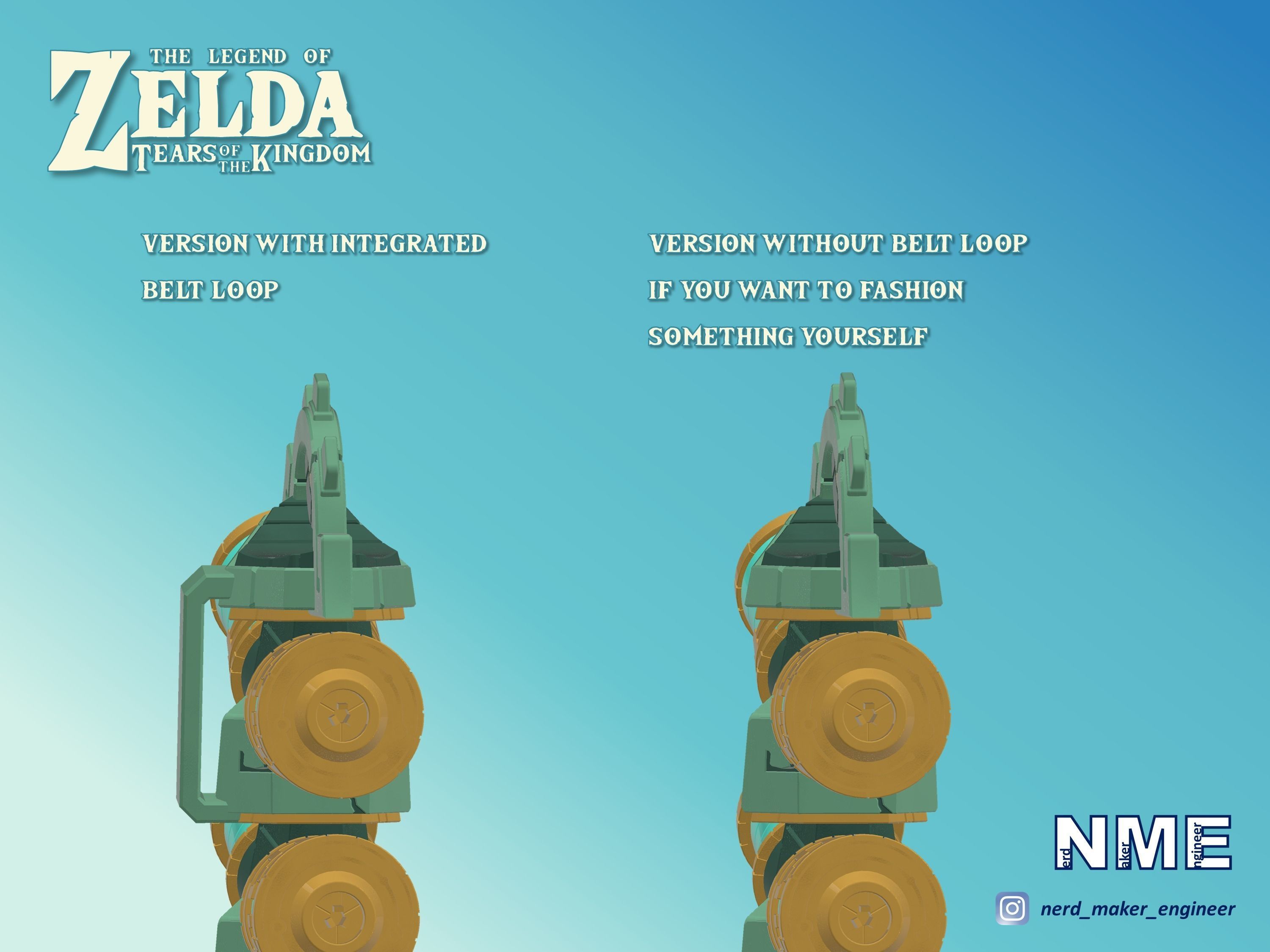 Zonai Energy Cell Holster - Zelda Tears of the Kingdom - 3D print model_6