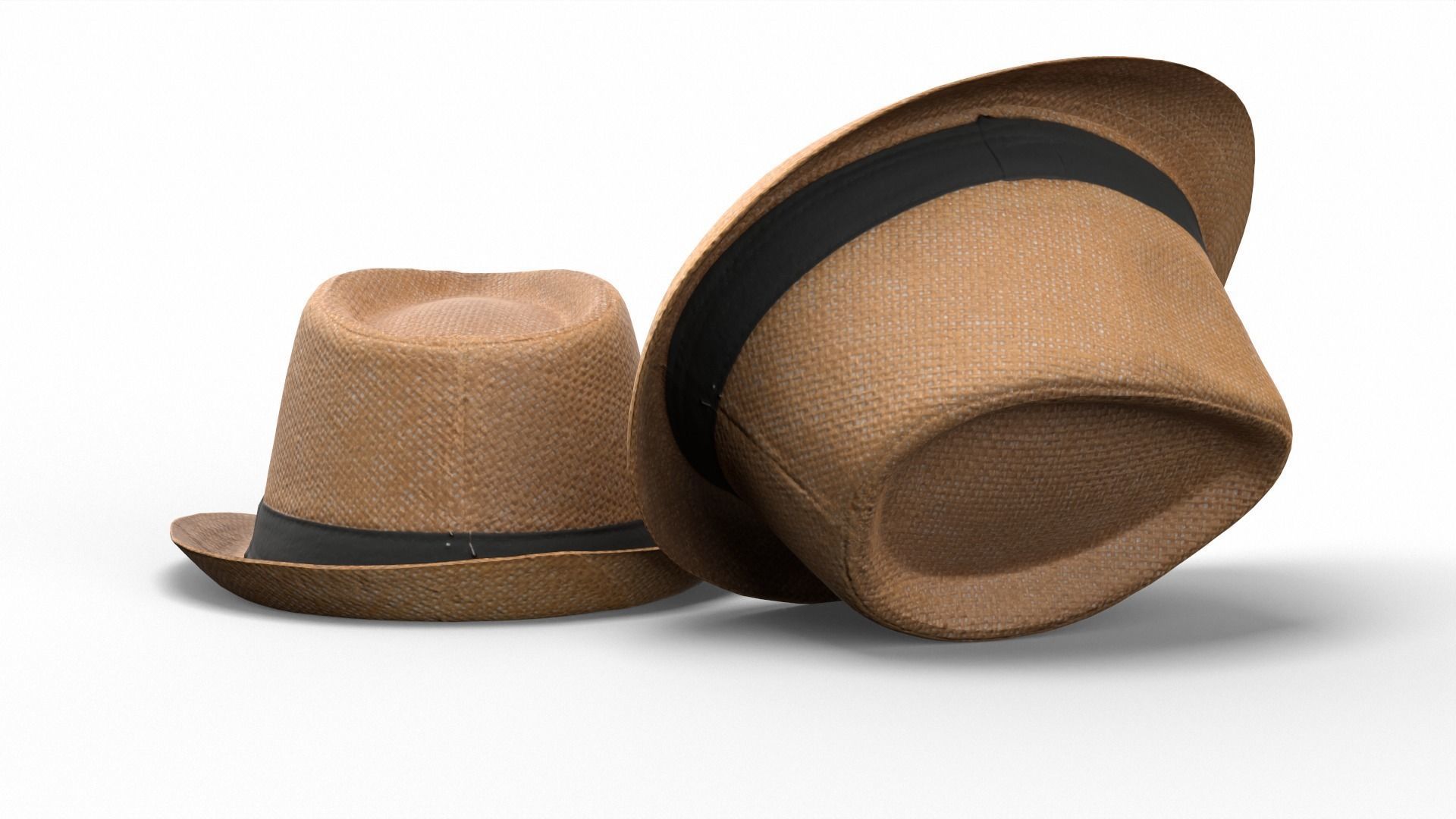 Straw Hat Low-poly 3D model_9