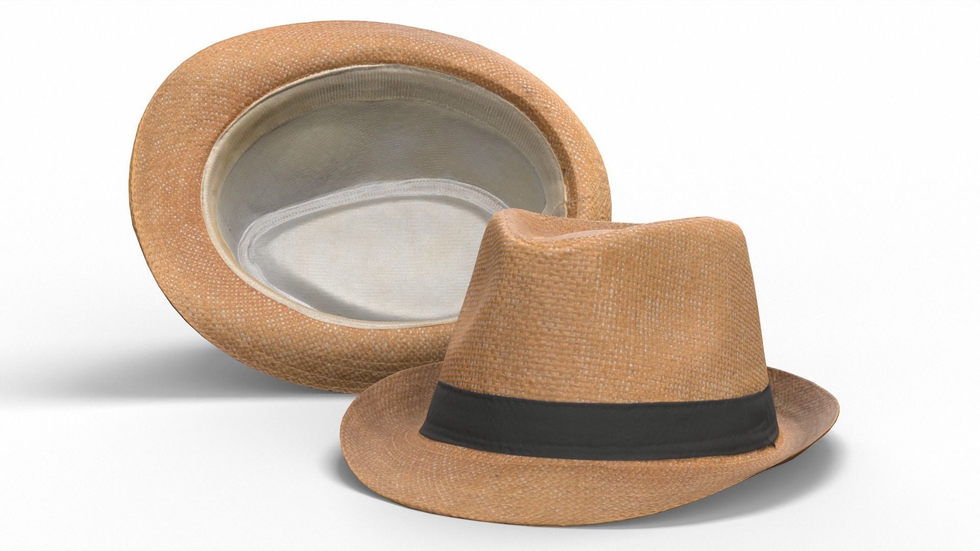 Straw Hat Low-poly 3D model_3