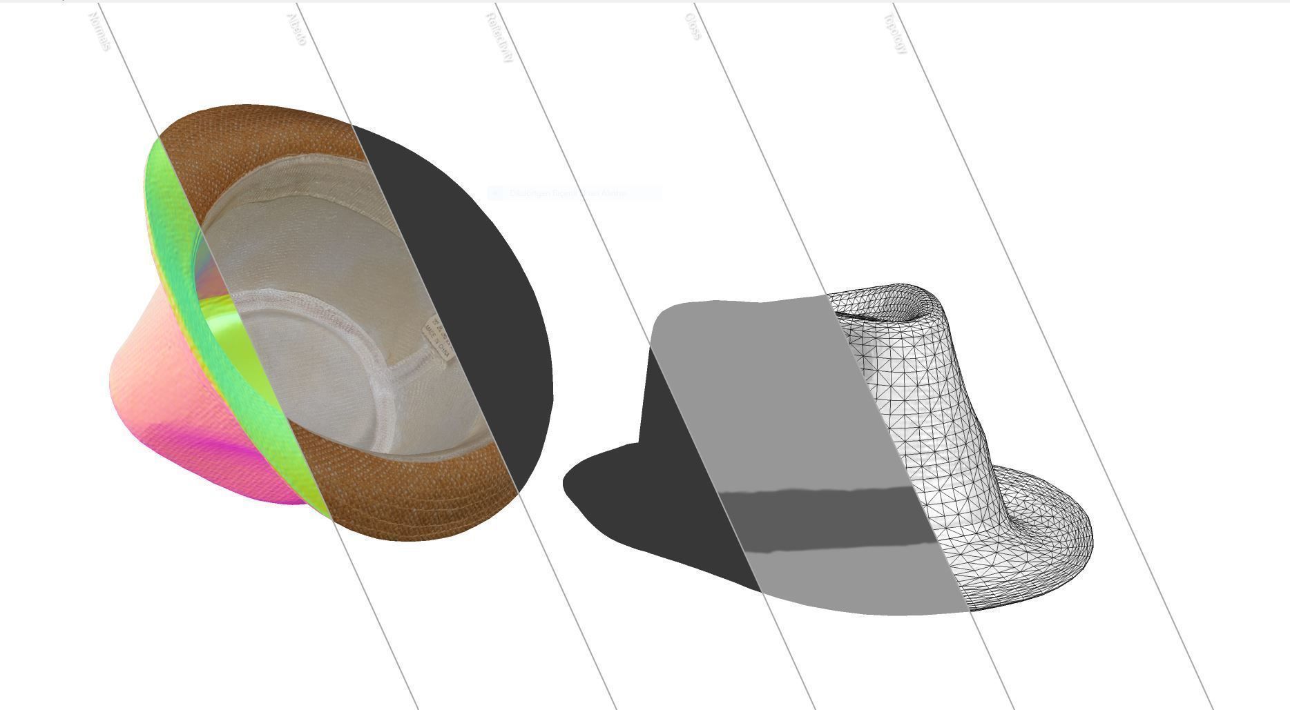 Straw Hat Low-poly 3D model_12