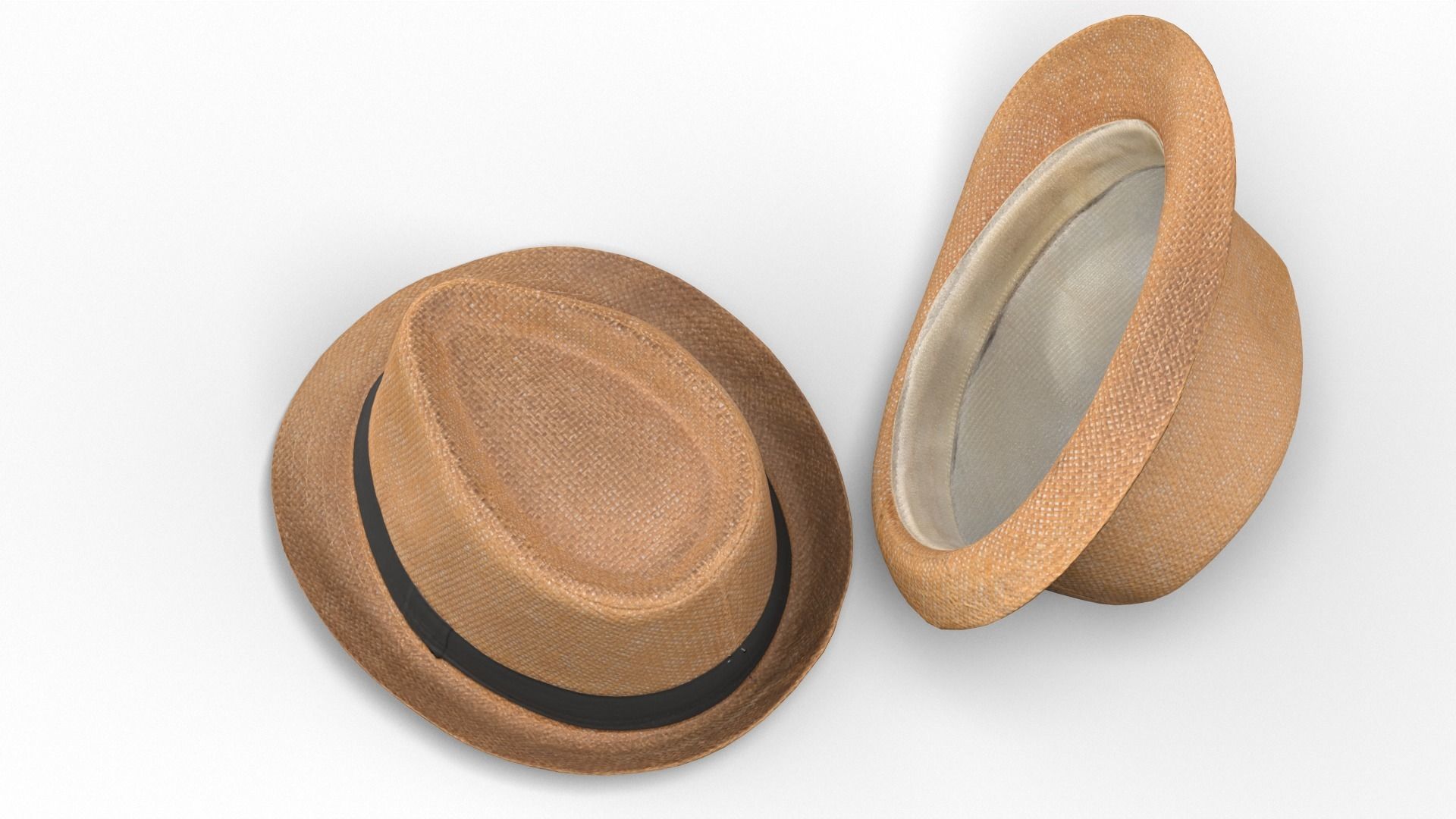 Straw Hat Low-poly 3D model_7