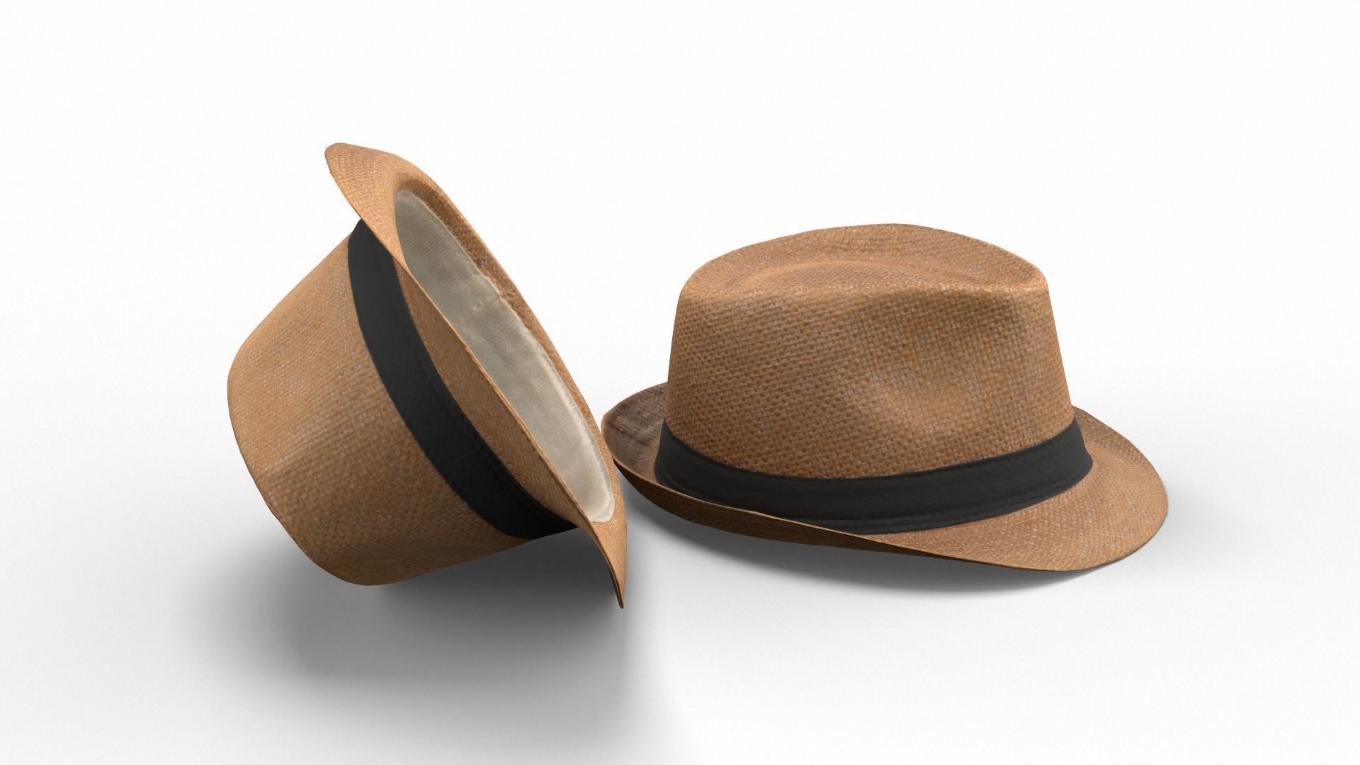 Straw Hat Low-poly 3D model_6