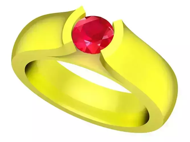 A5187 Simple Diamond Women Band Ring 3D Model