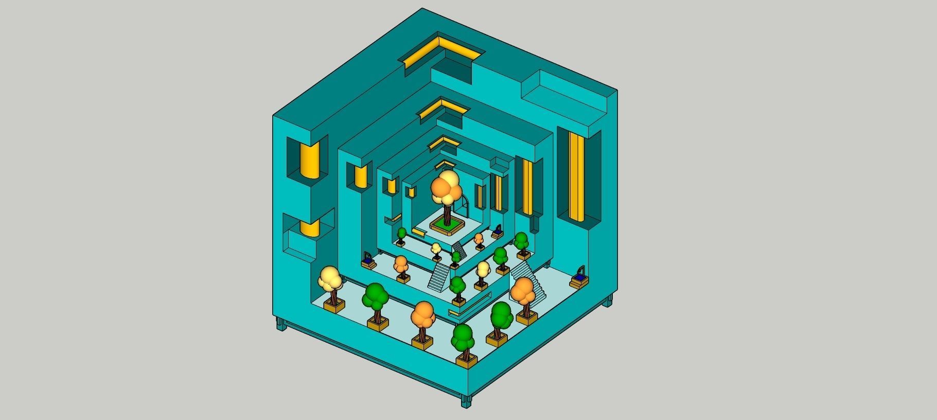 Temple 8 - Light Temple Low-poly 3D model_9