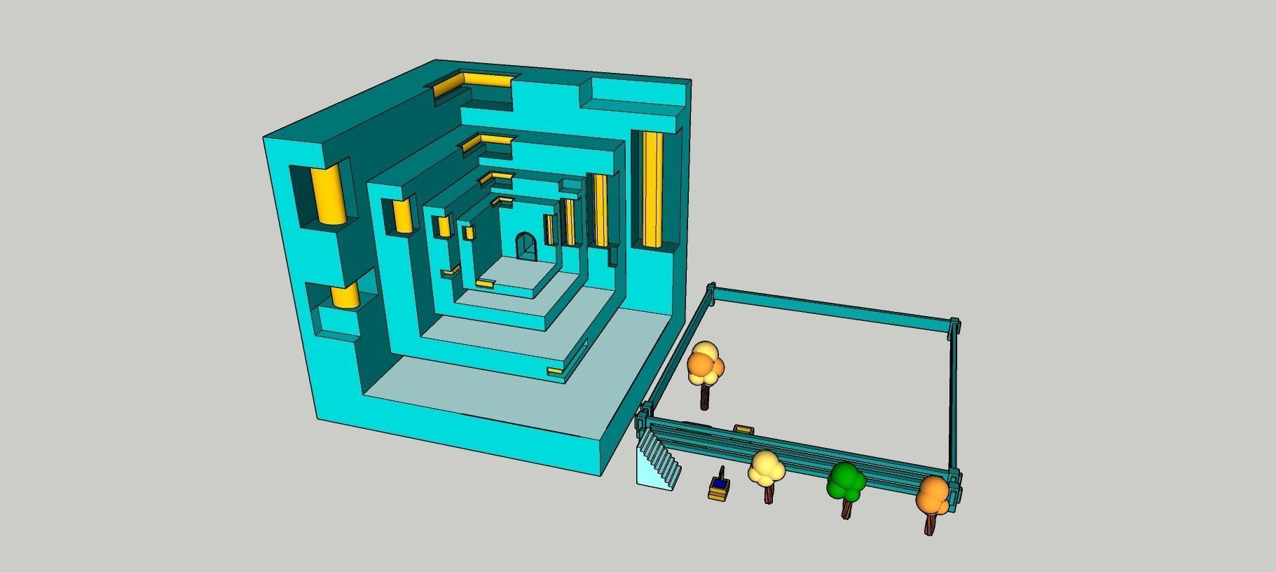 Temple 8 - Light Temple Low-poly 3D model_6