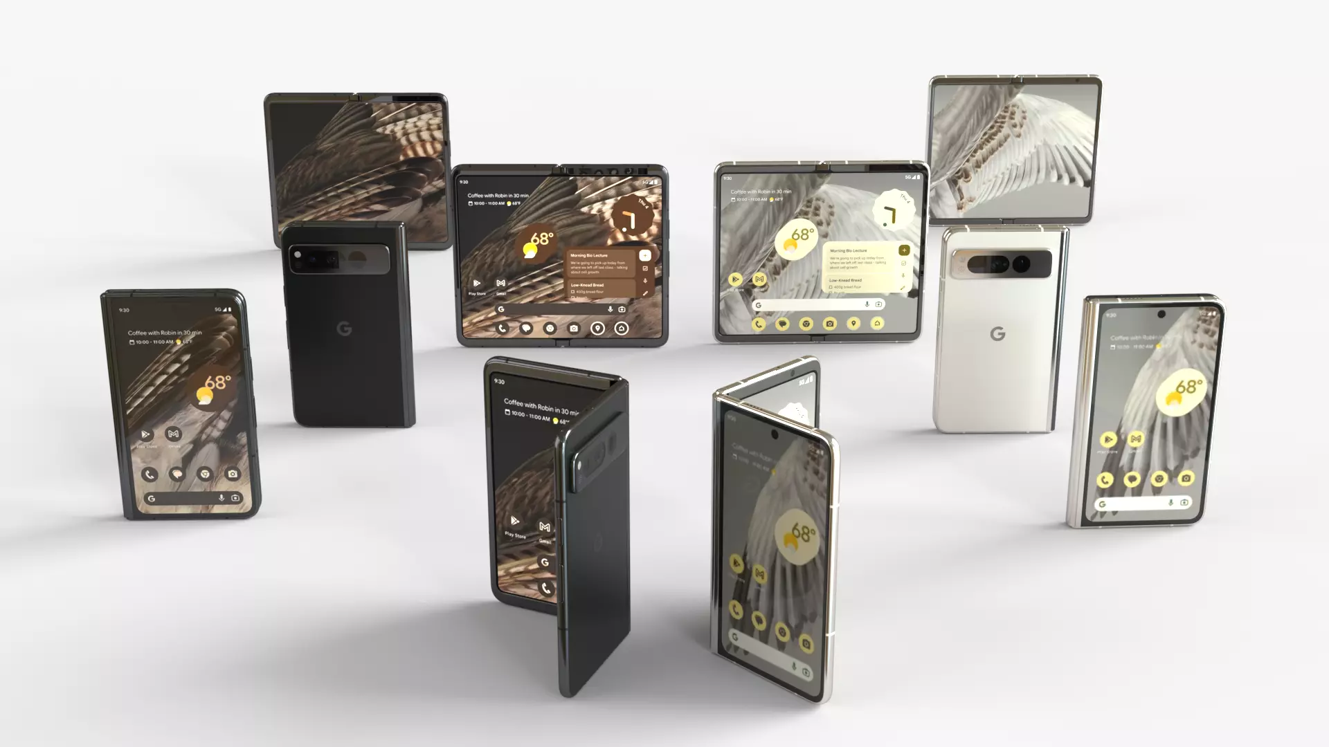 google Pixel Fold  2023  all colors  rigid with animation 3D model_0