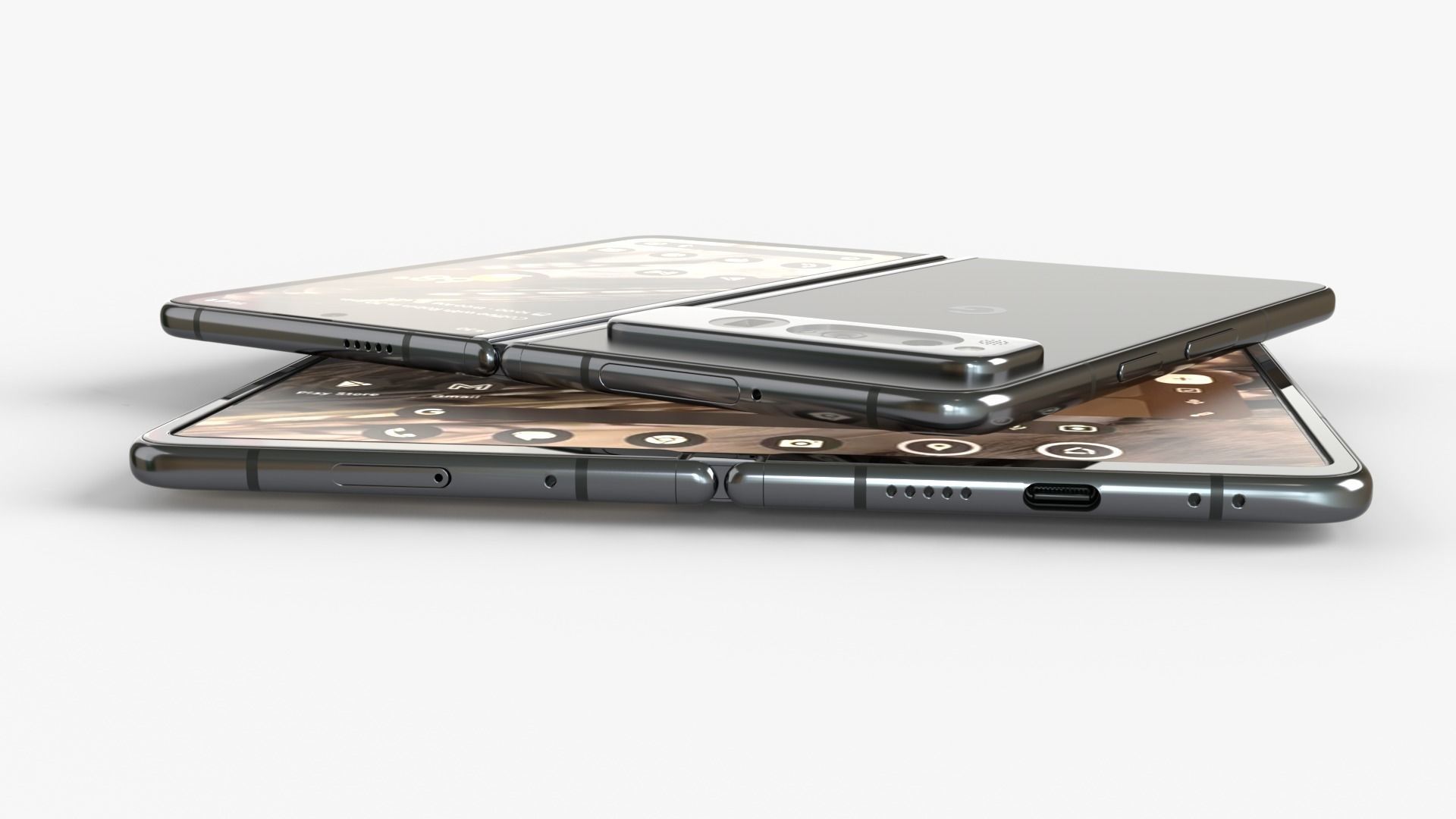 google Pixel Fold  2023  all colors  rigid with animation 3D model_4